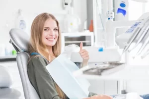 young woman at dentist